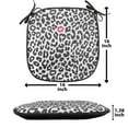 thumbnail image 5 of Safari Chair Seating Cushion Set of 2, Leopard Cheetah Animal Print Kiss Shape Lipstick Mark Dotted Trend Art, Seat Pads with Anti-slip Backing, 16"x16", Charcoal Grey and Pink, by Ambesonne, 5 of 7