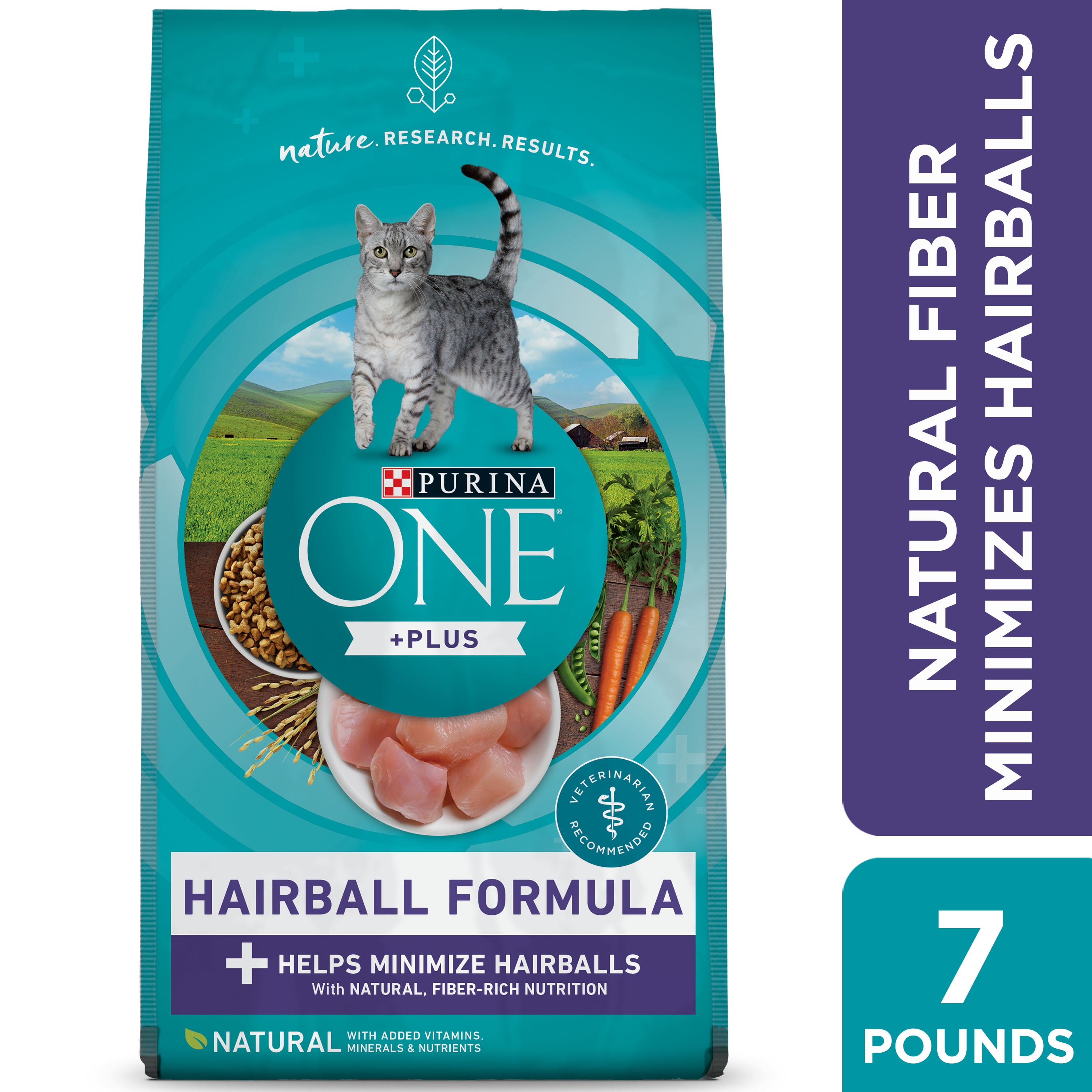 Purina ONE Natural Cat Food for Hairball Control, +PLUS Hairball