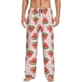 thumbnail image 2 of Kdxio Hand Drawn Watermelon Print Men's Sleep Pajama Pant Lounge Pants with Pockets, 2 of 8