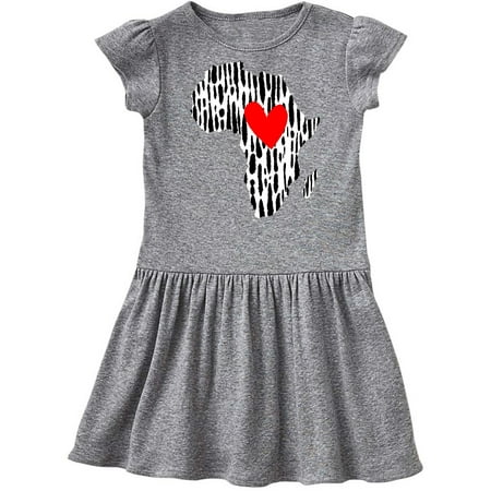 

Inktastic Black History Month Ink Print African Heart Gift Toddler Girl Dress