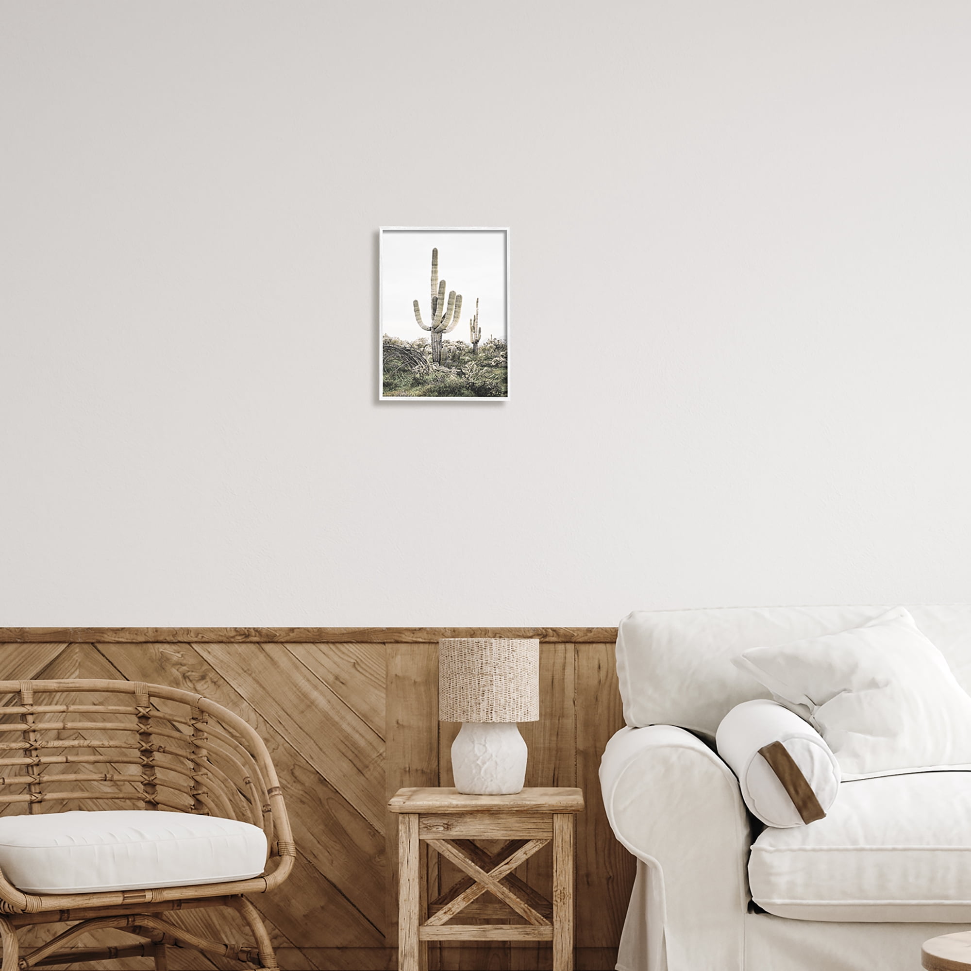 Stupell Industries Desert Landscape Cacti Botanical & Floral Photography White Framed Art Print Wall Art, 11 x 14