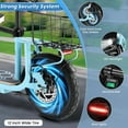 thumbnail image 2 of Caroma Peak 819W&nbsp;Electric Scooter With Seat, 500Wh Battery up to 30Miles&20MPH, 12" Pneumatic Tire, Foldable Adult Electric Scooter with Basket & Height Adjustable Seat(Blue), 2 of 8