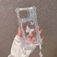 thumbnail image 2 of Compatible with iPhone 14 Plus Phone Case,3-in-1 Design,With Cute Beads Wrist Strap,Luxury Bling Glitter Bavck,Resin Butterflies,For Women Girls,Shockproof Transparent Phone Case,Silver, 2 of 11