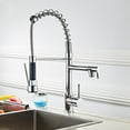 thumbnail image 1 of SalonMore Modern Commercial Double Lever Pull Out Sprayer Kitchen Faucet, High Arch Spring Pull Down Kitchen Sink Faucet, 1 of 5