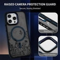 thumbnail image 6 of Case for iPhone 15 Pro Design On Matte Black Base, Compatible with MagSafe, Slim Protective Soft TPU Bumper, Magnetic Case for Women Girls Case for iPhone 15 Pro-Black Wildflower Blue, 6 of 7