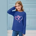 thumbnail image 6 of Girls Long Sleeve Shirt with Heart Graphic - Soft Stretch Crewneck Everyday Top for Kids, Little & Big Kids (2-14 Years), Blue,Size 5-6 T, 6 of 6
