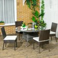 thumbnail image 3 of Topcobe 4 PE Rattan Outdoor Dining Chairs with Cushions, Patio Wicker Dining Chairs with Backrest, Indoor Modern Furniture for Dining Room, White, 3 of 11