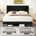 Flolinda King Bed Frame Upholstered Bed Frame with Vertical Channel
