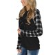 thumbnail image 3 of Sudaderas con Capucha a Cuadros de Manga Larga para Mujer Tops Deportivos Informales elásticos y amigables con la Piel con Bolsillo para Ir de Compras Trabajo en casa Blanco XXL, 3 of 6