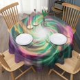 thumbnail image 3 of Colorful Spiral Pattern Round Tablecloth 60"x60",Wrinkle Wipeable Table Cloth for Kitchen Dining Room Picnic Patio Party, 3 of 6