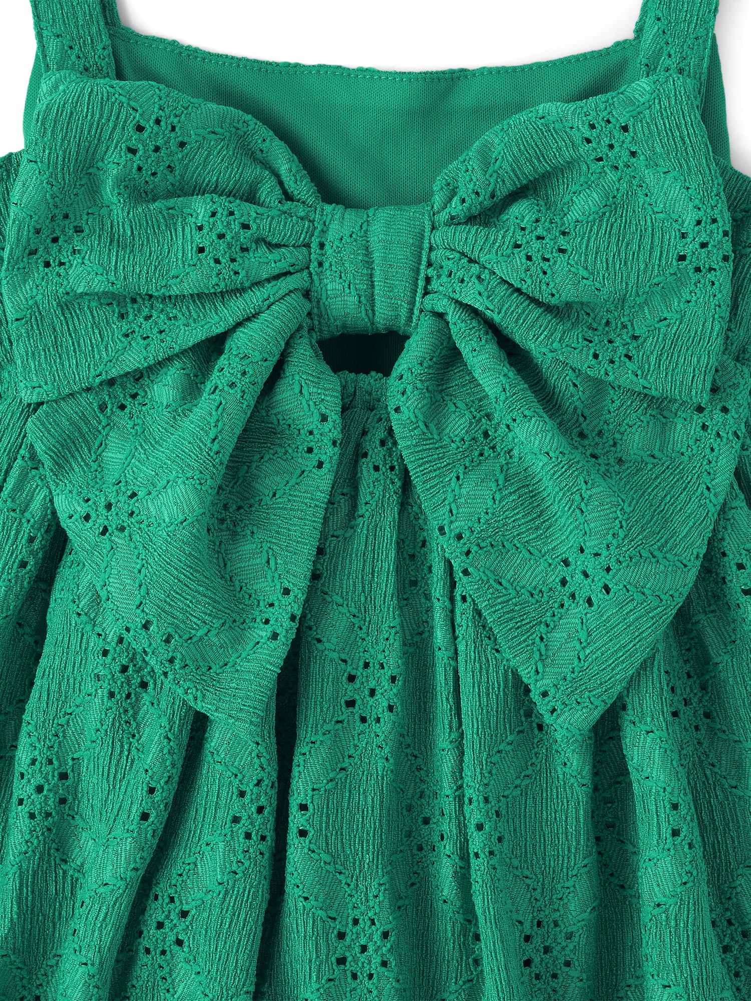 The Children's Place Girls Sleeveless Tiered Eyelet Bow Back Dress, Sizes XS-XXL