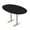Black Cypress w/Silver Base, variant on Boat Oval Bistro Height Meeting Table T-Shaped Metal Base 46x72 Bar Table