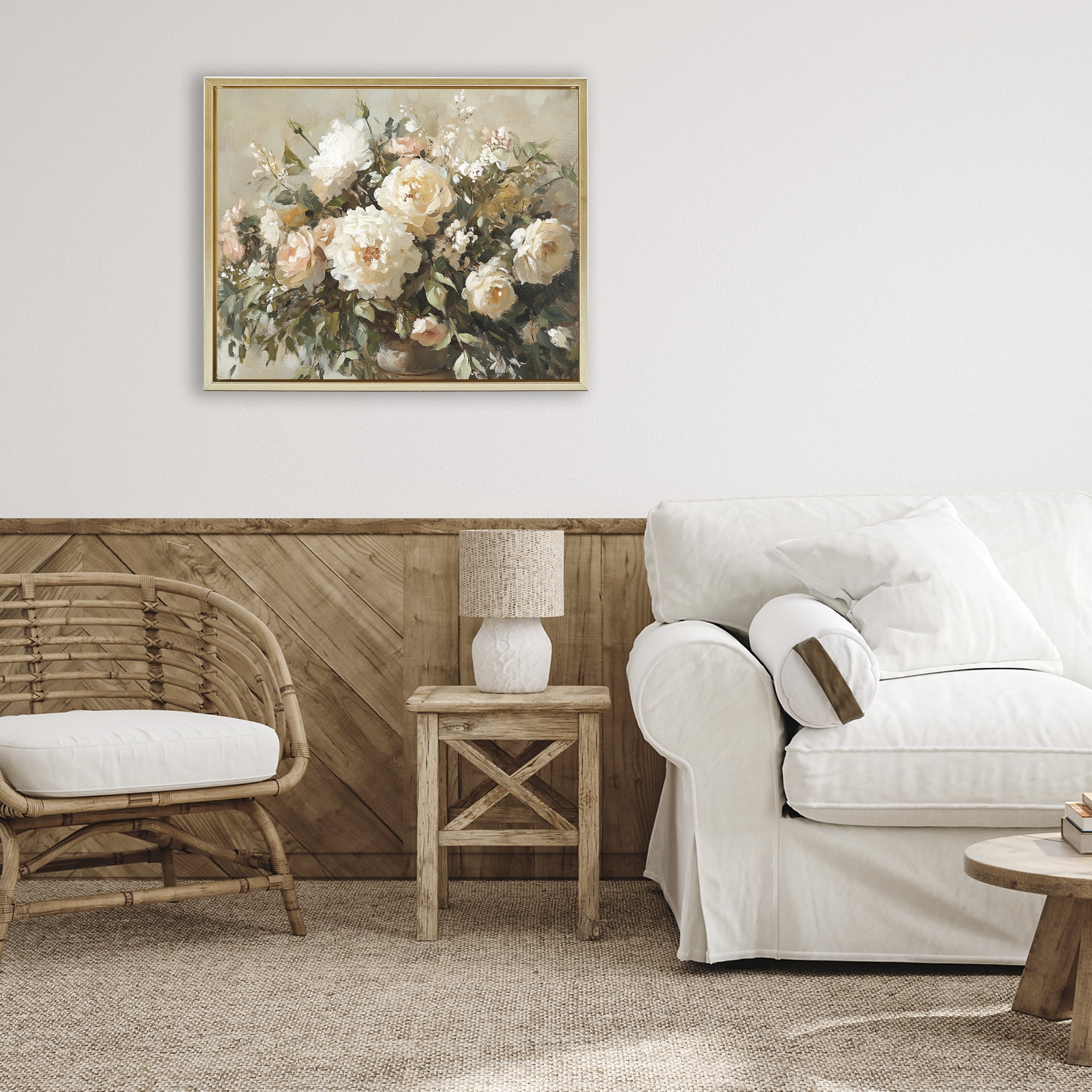 Stupell Industries Secret Garden Arrangement Gold Framed Floater Canvas Wall Art, design by Heidi Kuntz