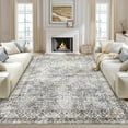 thumbnail image 3 of Vintage Persian Area Rug for Living Room, Non-Slip Machine Washable Low Pile Distressed Floral Carpet for Dining Room Bedroom Office, 3 of 9