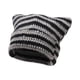 thumbnail image 4 of Gorro de ganchillo con orejas de gato, gorro de punto, gorro holgado, hecho a mano, cálido, accesorios para disfraces Negro y gris, 4 of 9
