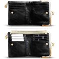 thumbnail image 2 of Womens Wallet Small Rfid Ladies Compact Bifold Leather Vintage Coin Purse With Zipper and Kiss Lock Color: Black, 2 of 6