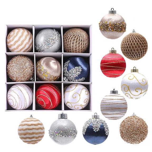 Christmas Tree Ornaments Ball Decorations 9Pcs/3.14 Inch Christmas Bulbs Ornaments For Christmas Tree Ornaments Tree Skirt Home Party Holiday Decor