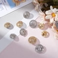 thumbnail image 3 of 1 Set 30Pcs 6 Styles Alloy Buttons Flat Round with Weave 1-Hole Platinum & Golden 17.5~23x8.5mm Hole: 2mm 5pcs/styleDIY, 3 of 5