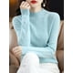 thumbnail image 1 of Suéter de cuello alto medio para mujer, suéter de cachemira suelto de punto de otoño e invierno de pura lana, 1 of 6