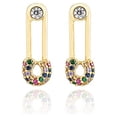 thumbnail image 1 of Arete broquel dorado CYRA modelo segurito con circonia, 1 of 3