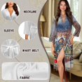 thumbnail image 6 of Yuyamidu Snow Long Bathrobe for Women Christmas Robe Sleepwear Comfy V-Neck Spa Robes Size 2XL Casual Mid-Length Kimono Robes Soft Long Sleeves Sleep Dress, 6 of 7