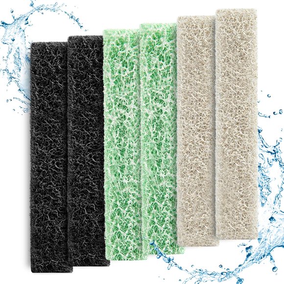 shiyou-6 Count Mixed Pack Filter Pads for aqueon with Ammonia&Carbon&Phosphate Reducer, Fish Tank Filter Pads for QuietFlow LED PRO Model 30 and 50