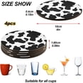 thumbnail image 4 of GZHJMY Cow Print Round Coaster, 4 Pcs Heat Resistant Absorbent Drink Coaster for Kitchen Bar Cafe Decor, 4 of 7
