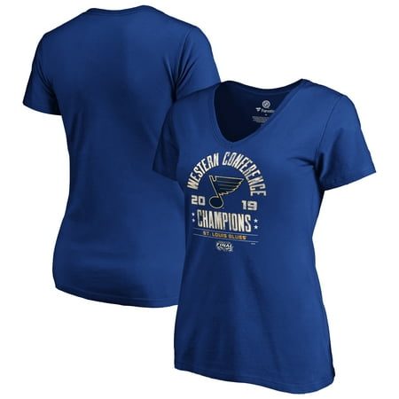 St. Louis Blues Fanatics Branded Women's 2019 Western Conference Champions Defensive Zone V-Neck T-Shirt -