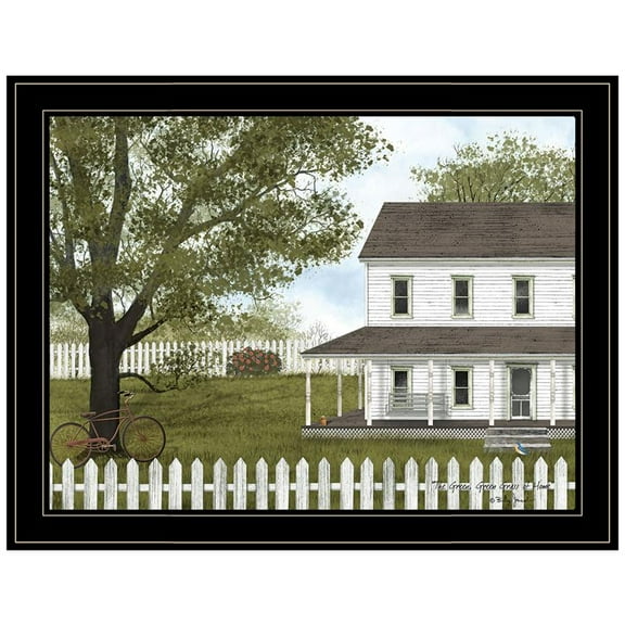 TrendyDecor4U Green Grass Of Home By Billy Jacobs Framed Print BJ1185A-704G