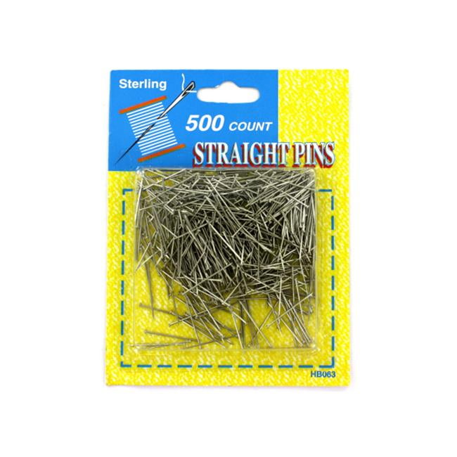 Bulk Buys 15/16'' Long Silver Steel 500 Straight Pins Pack of 24
