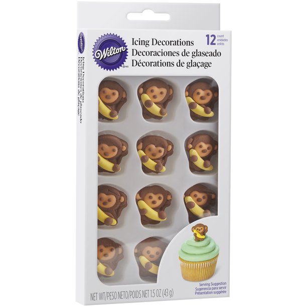Wilton Monkey with Banana Royal Icing Decorations