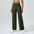 thumbnail image 2 of Duoif Women Straight Leggings Bottoms High Waist Gym Workout Leggings Casual Wide Leg Yoga Pants Womens Bottoms Green L, 2 of 5