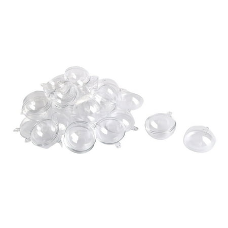 Wedding Party Gift Plastic Round DIY Hanging Ornament Bauble Clear 4cm Dia 15pcsfor Christmas