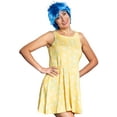 thumbnail image 5 of Adult Women’s Cartoon Character Cosplay Yellow Dress and Blue Wig Complete Halloween Costume Set, 5 of 7