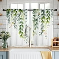 thumbnail image 5 of Kitchen Curtains 2 Panels Leaves Floral Short Window Curtains Treatment Over Sink Tier Drapes Small Cafe Curtains Flower Leaf Tier Curtains for Bathroom 36x28inch, 5 of 5