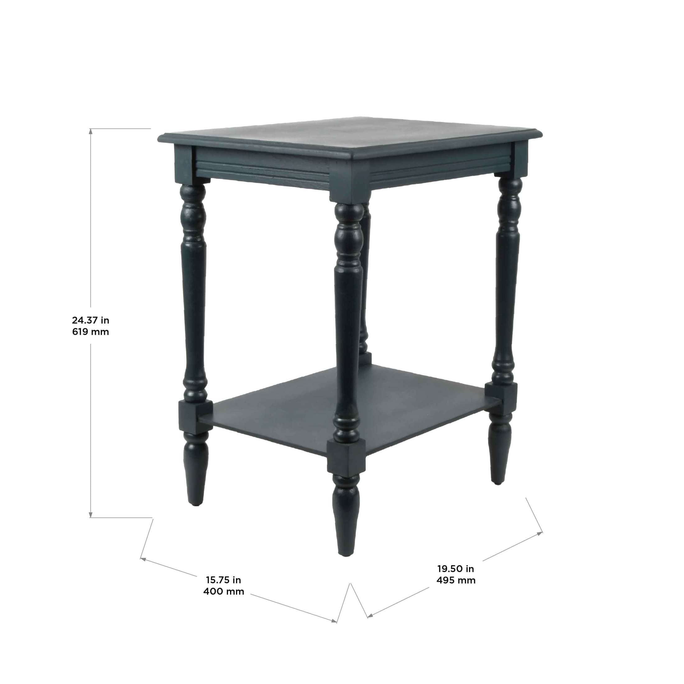 Decor Therapy Simplify Accent Storage Shelf End Table, Traditional Style, Navy 24" x 19.5" x 15.75"