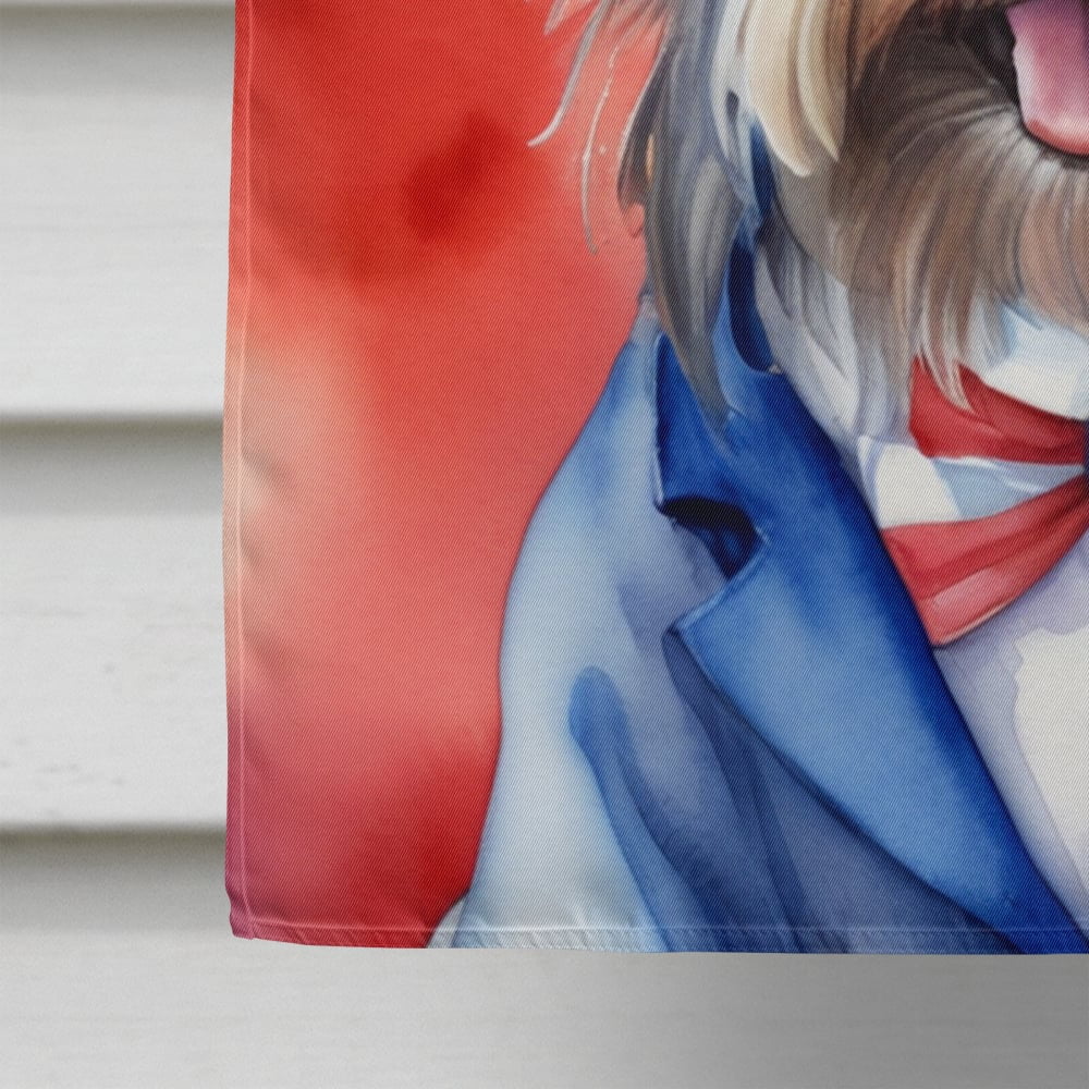 Skye Terrier Patriotic American House Flag 28 in x 40 in