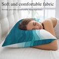 thumbnail image 5 of Ombre Teal Waves Pillow Covers, Linen Long Throw Pillow Case, Abstract Art Gradient Modern Holiday Pillow Protector Decorative Cushion Cover for Living Room/Bedroom 20" x 26", 5 of 8
