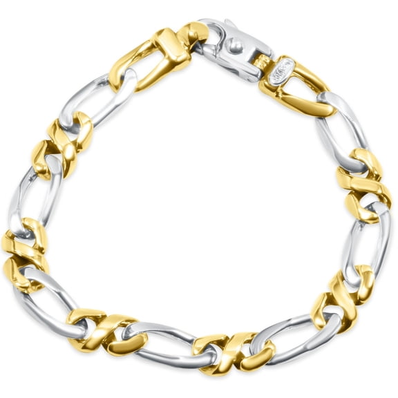 Pompeii Men's Figaro Link 14k Gold (31gram) or Platinum (50gram) 9mm Bracelet 8.5" (,)