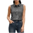 thumbnail image 5 of Taqqpue Women Tank Top Striped Button Down Sleeveless Shirt Blouse Beach Vacation Plus Size Tops Casual Collared Office Work T Shirt for Women S-XXL, 5 of 8