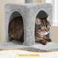 thumbnail image 5 of RONG-3 Sturdy Cat Tree Tower Cozy Kitten Condo Durable Scratching Post with Soft Hammock Basket 54in Indoor Safe Interactive Pet Play Spot,Light Gray, 5 of 9