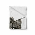 thumbnail image 2 of Animal Soft Flannel Fleece Throw Blanket, Little Cat Head Looking Innocently with Long Whiskers Sketchy Like Artwork, Cozy Plush for Indoor and Outdoor Use, 60" x 80", Grey, by Ambesonne, 2 of 6