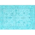 thumbnail image 1 of Ahgly Company Indoor Rectangle Oriental Light Blue Traditional Area Rugs, 5' x 7', 1 of 4