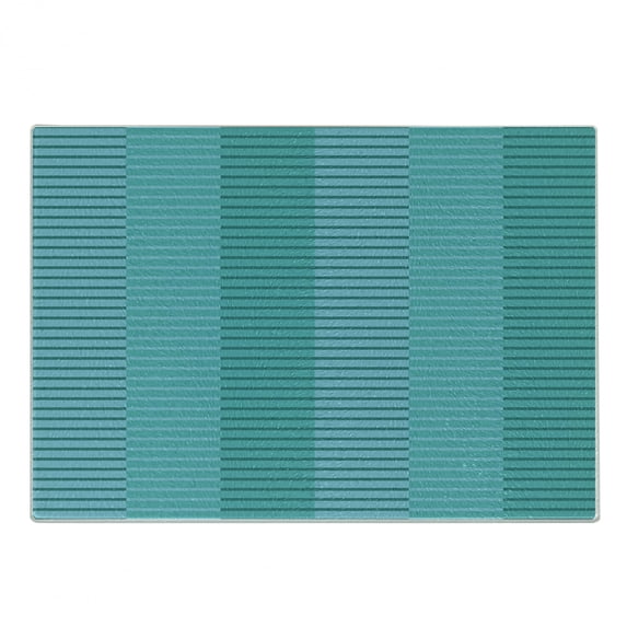 Abstract Cutting Board, Abstract Stripes Pattern Digital Image in Different Modern Style Print, Decorative Tempered Glass Cutting and Serving Board, Small Size, Turquoise Pale Blue, by Ambesonne