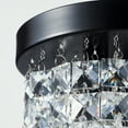 thumbnail image 4 of 3-Light Crystal Chandelier Flush Mount Ceiling Light, Bronze, 4 of 12