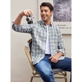 thumbnail image 5 of sogami Men's Plaid Button Up Shirts Comfort Long Sleeve Cotton Shirts Relaxed Fit, 5 of 9