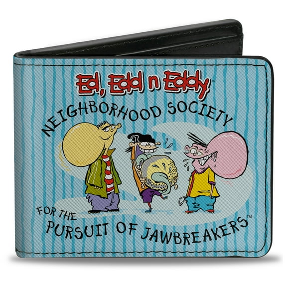 Warner Bros. Animation Wallet, Bifold, Ed Edd N Eddy Jawbreakers Pose and Title Logo Blues, Vegan Leather