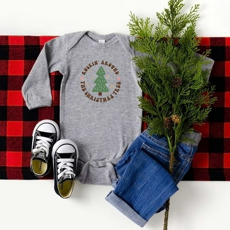 

Retro Rockin Around Tree Long Sleeve Onesie