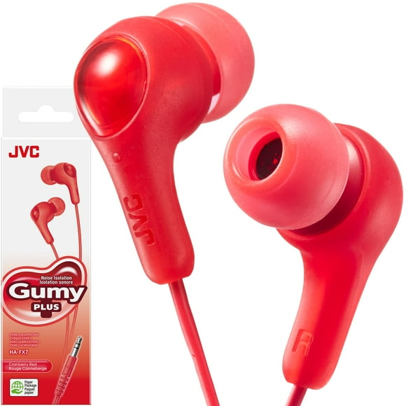 Auriculares JVC HAFX7RN con cable rojo con puntas S/M/L