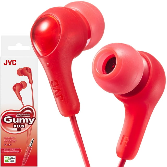 Auriculares JVC HAFX7RN con cable rojo con puntas S/M/L